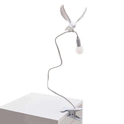 seletti - spot à pince sparrow en plastique, résine couleur blanc 100 x 10 cm designer marcantonio made in design