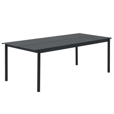 Table rectangulaire Linear métal noir / 220 x 90 cm - Muuto