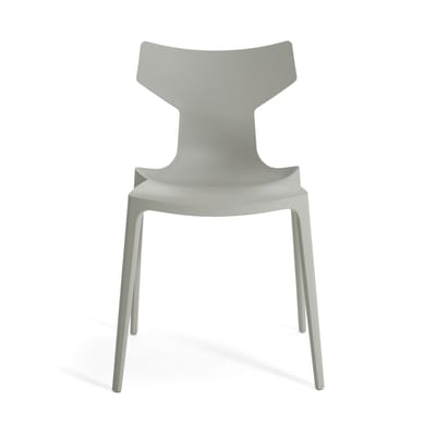 Chaise empilable Re-Chair plastique gris / Matériau recyclé - Antonio Citterio, 2022 - Kartell