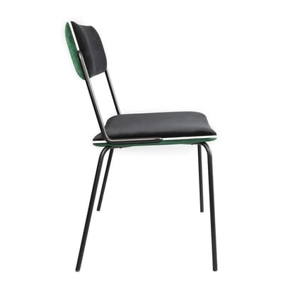 Chaise rembourrée Double jeu tissu vert noir / Velours - Maison Sarah Lavoine