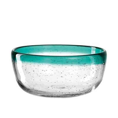leonardo - bol burano en verre, verre bullé couleur vert 21.69 x 6 cm made in design