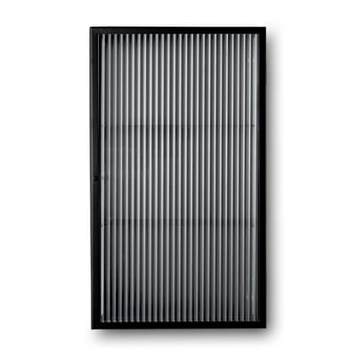 Rangement mural Haze métal verre noir / L 35 x H 60 cm - Verre cannelé - Ferm Living