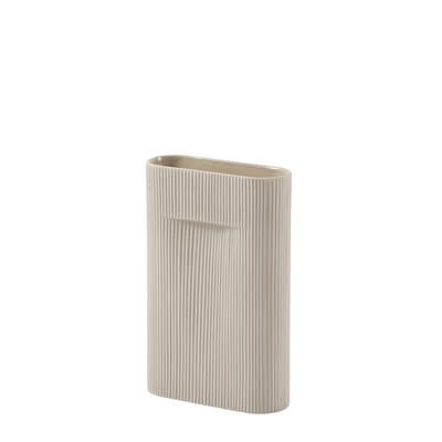 Vase Ridge Medium céramique blanc beige / H 35 cm - Terre cuite - Muuto
