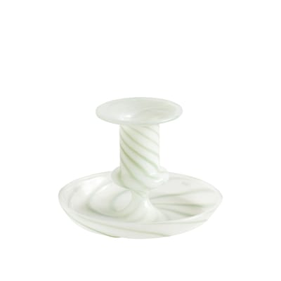 Bougeoir Flare Stripe Milk Small verre blanc / H 7,5 cm - Hay