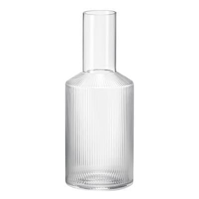 ferm living - carafe ripple en verre, verre soufflé bouche couleur transparent 22.89 x 34 cm designer trine andersen made in design