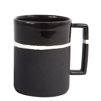 maison sarah lavoine - mug sicilia en céramique, grès peint et émaillé couleur noir 26.21 x 11 cm designer made in design