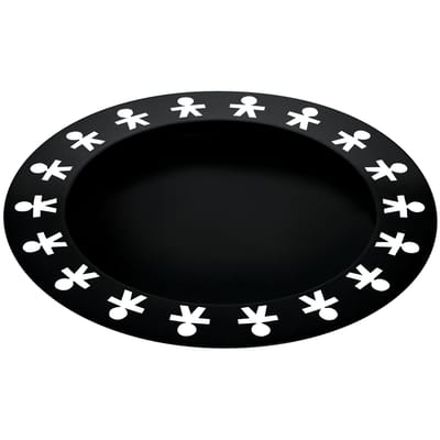 alessi - plateau en métal, acier inoxydable couleur noir 41 x 4 cm designer king kong made in design