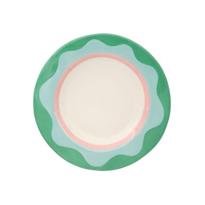 laetitia rouget - assiette à dessert vaisselle en céramique, grès couleur vert 20 x 2 cm designer laëtitia rouget made in design