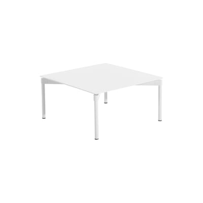 Table basse Fromme métal blanc / Aluminium - 70 x 70 x H 35 cm - Petite Friture