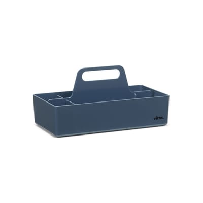 vitra - bac de rangement toolbox en plastique, abs recyclé couleur bleu 28.36 x 15.6 cm designer arik levy made in design