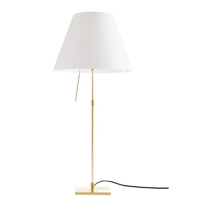 Lampe de table Costanza métal plastique blanc or / H 76 à 110 cm - Luceplan