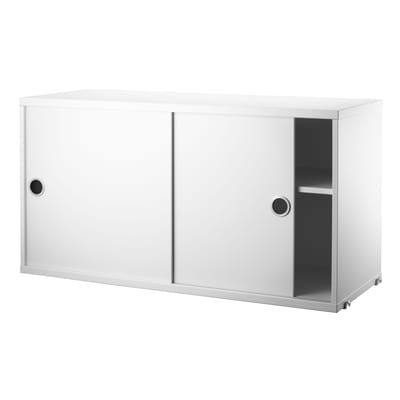 Caisson String® System bois blanc / 2 portes coulissantes - L 78 x P 30 cm - String Furniture