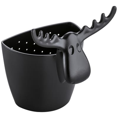 koziol - passoire à thé rudolf en plastique couleur noir 6.6 x 7.3 9 cm designer made in design