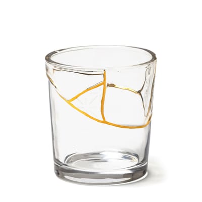 seletti - verre kintsugi en verre, or fin couleur transparent 15.33 x 9.5 cm designer marcantonio made in design