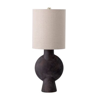 Lampe de table tissu céramique beige / Lin & terre cuite - H 54 - Bloomingville