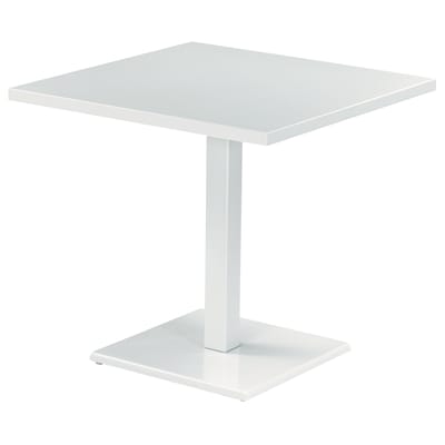 Table carrée Round métal blanc / 80 x 80 cm - Christophe Pillet, 2007 - Emu