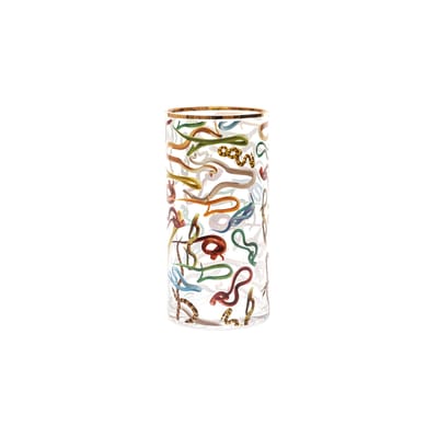 Vase Toiletpaper - Snakes verre multicolore / Medium - Ø 15 x H 30 cm / Détail or 24K - Seletti