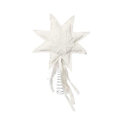 Cimier de sapin de Noël Vela Star tissu blanc / Coton organique - Ferm Living