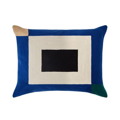 Housse de coussin Infinity tissu bleu / 40 x 55 cm - Coton brodé - Maison Sarah Lavoine