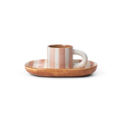 ferm living - tasse vaisselle en céramique, grès émaillé couleur rose 19.57 x 11 cm made in design