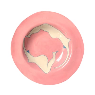 laetitia rouget - assiette vaisselle en céramique, grès couleur rose 26 x 3 cm designer laëtitia rouget made in design