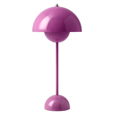 Lampe de table Flowerpot VP3 métal rose / H 50 cm - By Verner Panton, 1968 - &tradition