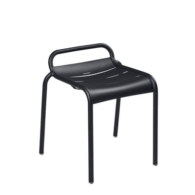 Fermob - Tabouret empilable Luxembourg - Noir - Aluminium peint - Designer Frédéric Sofia