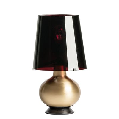 Lampe de table Fontana Medium métal verre noir or / H 53 cm - Verre & laiton - Fontana Arte