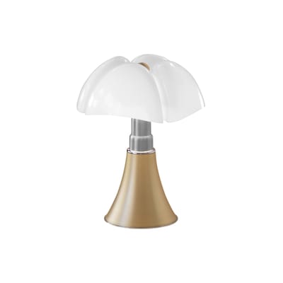 Produit : Martinelli Luce - Lampe de table Pipistrello - Métal - Acier inox brossé - Designer Gae Aulenti