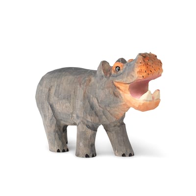 Figurine Animal bois multicolore / Hippo - Bois sculpté main - Ferm Living