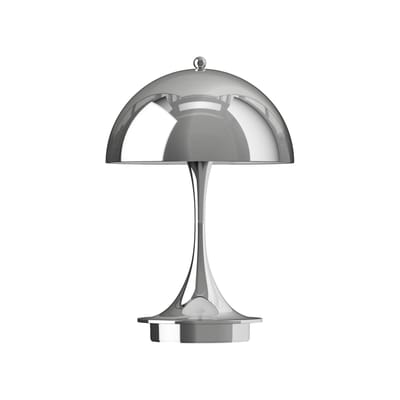 Louis Poulsen Silver - Wireless Rechargeable Outdoor Lamp Panthella - Polycarbonate - Designer Verner Panton Extra Large