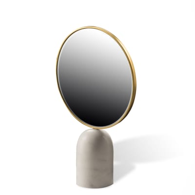 Miroir à poser Round pierre blanc / Marbre - Pols Potten