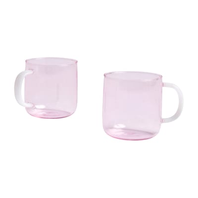hay - mug borosilicate en verre, verre borosilicaté couleur rose 14.42 x 8.5 cm made in design