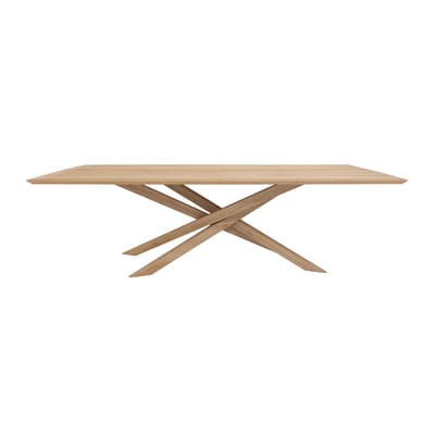 Table rectangulaire Mikado bois naturel / Chêne massif - 240 x 110 cm / 10 personnes - Ethnicraft