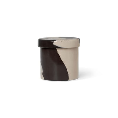 Boîte Inlay céramique marron beige Small / CØ 9 x H 9 cm - Ferm Living