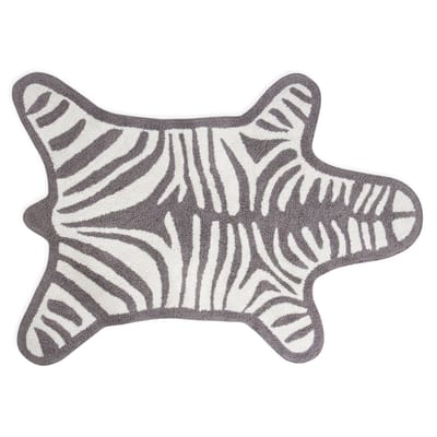 Tapis de bain Zebra blanc gris / Reversible - 112 x 79 cm - Jonathan Adler