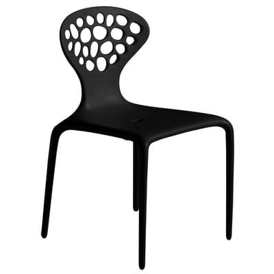 Chaise empilable Supernatural plastique noir - Moroso