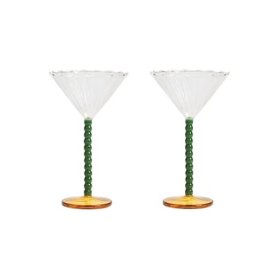 & klevering - coupe à champagne marin en verre couleur multicolore 10 x 17 cm made in design