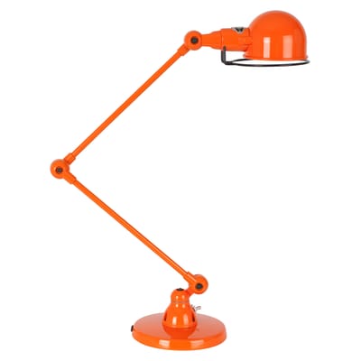 Lampe de table Signal métal orange / 2 bras - H max 60 cm - Jieldé