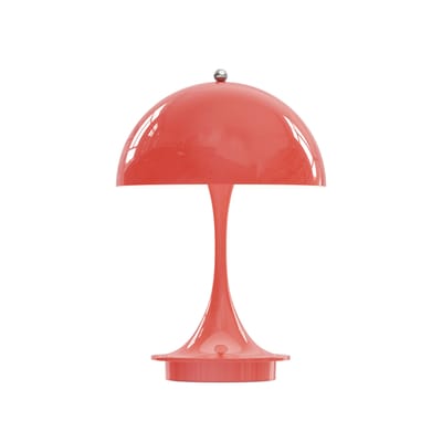 Lampe extérieur sans fil rechargeable Panthella 160 Portable métal rouge orange / LED - Ø 16 x H 23 