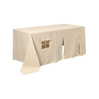 ferm living - nappe en tissu cabane tissu, coton recyclé couleur blanc 230 x 260 0.2 cm designer trine andersen made in design