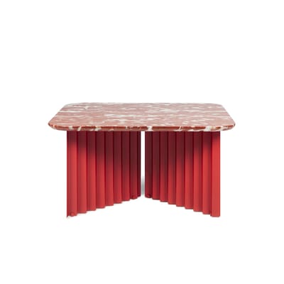 Table basse Plec Medium pierre rouge / Marbre - 70 x 70 x H 35 cm - RS BARCELONA