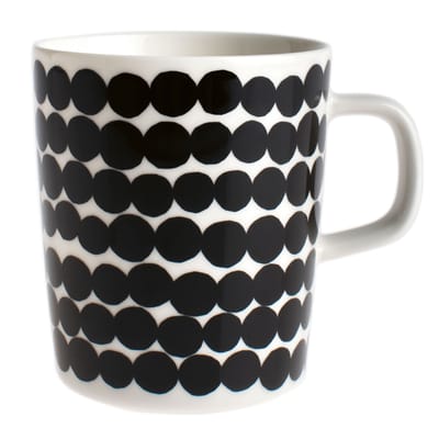 marimekko - mug tasses & mugs en céramique, porcelaine émaillée couleur noir 8 x 10 9 cm designer sami ruotsalainen made in design