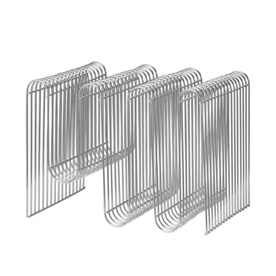Porte-revues Curva métal argent / L 40 x H 30 cm - AYTM
