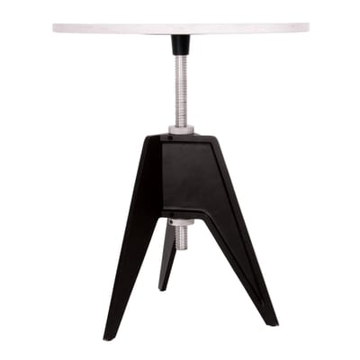 Table à hauteur réglable Screw pierre blanc noir / Ø 60 cm - H 55/84,5 cm - Tom Dixon