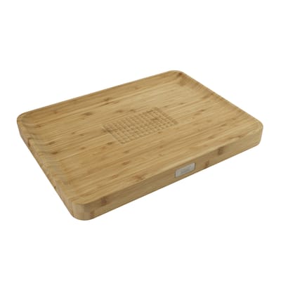 joseph - planche à découper cut & carve en bois, bambou couleur bois naturel 36.34 x 40 29.5 cm made in design