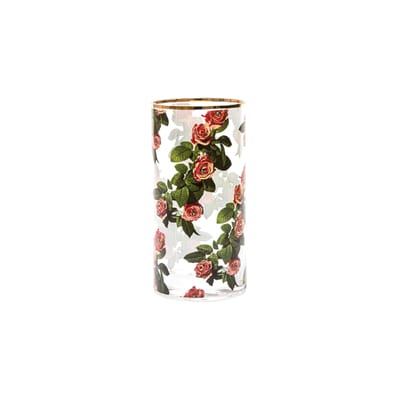 Vase Toiletpaper - Roses verre multicolore / Medium - Ø 15 x H 30 cm / Détail or 24K - Seletti