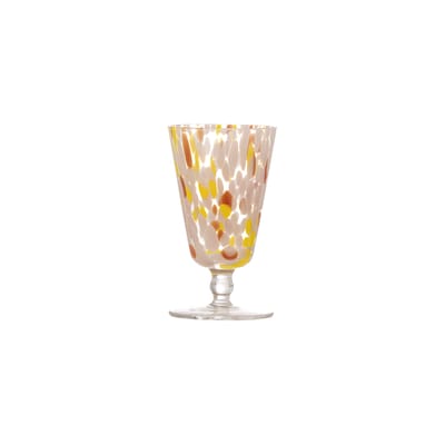 bloomingville - verre à vin lilya en verre, soufflé bouche couleur rose 8 x 0.1 14.5 cm made in design