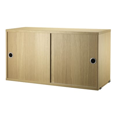 Caisson String® System bois naturel / 2 portes coulissantes - L 78 x P 30 cm - String Furniture