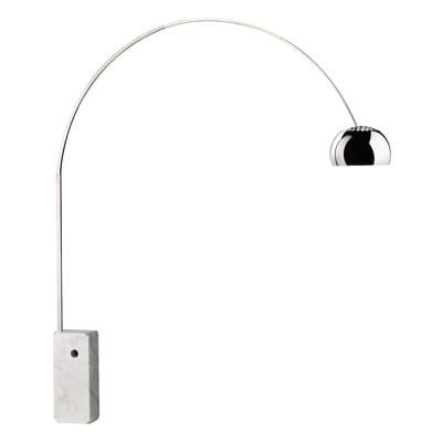Lampadaire Arco blanc métal / H 240 cm - Version LED / Achille Castiglioni, 1962 - Flos